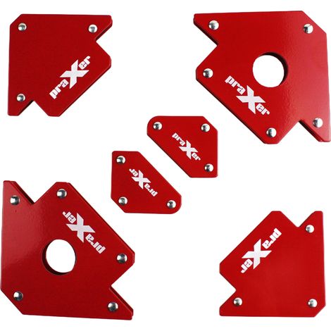 Schweißmagnet-Set, 6-teilig, Winkel 45°–135°, Kraft 4–22,7 kg, PR5018 PRAXER