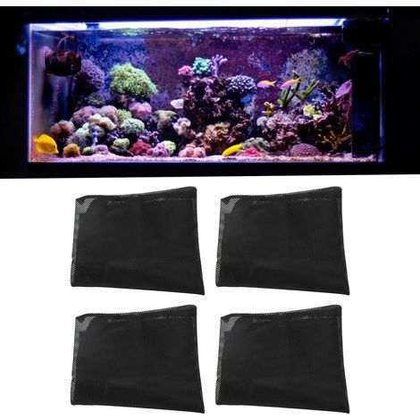 Sacs de Filtre pour Aquarium Céramique et Charbon Actif 4 Pièces Noirs Taille Moyenne (1/5)