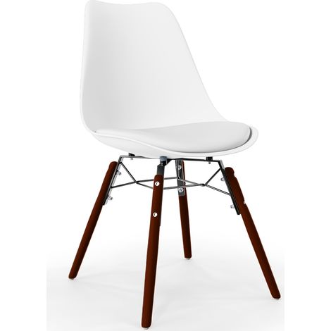 Silla de Comedor con Cojín - Diseño Escandinavo y Patas de Madera oscura - Skögur (1/5)