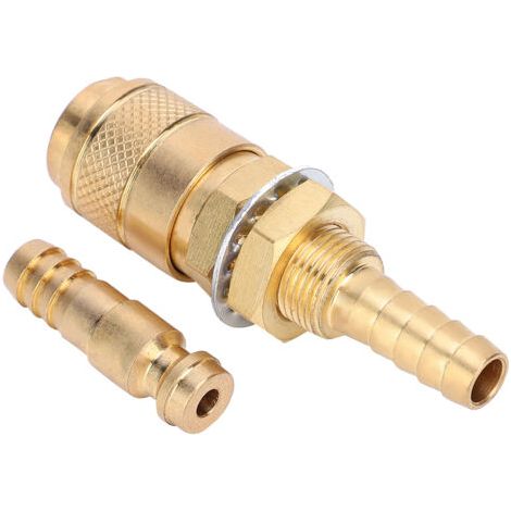 Rosvola Paire d'adaptateurs de gaz refroidis à l'eau, 8mm, raccord rapide pour torche de soudage MIG TIG (jaune) (1/5)