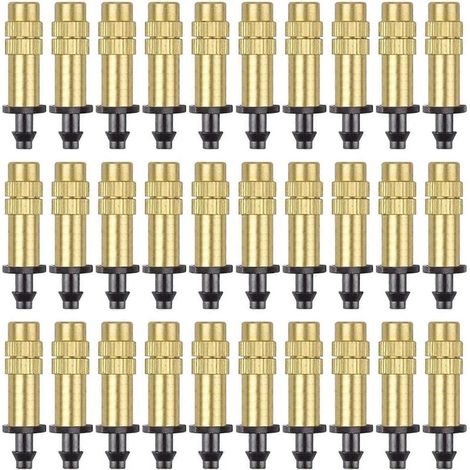 Set of 30 adjustable copper spray nozzles for drip irrigation, 4/7 mm micro-sprinklers, irrigation equipment for cooling garden plants. - Aq (1/5)