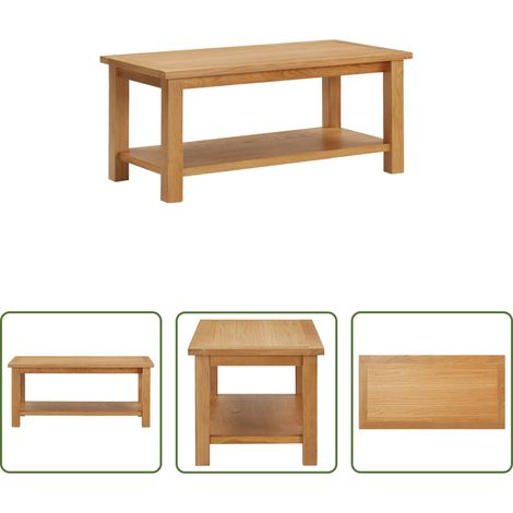 Bois de chêne - Table basse 90x45x40 cm Bois de chêne massif (1/5)