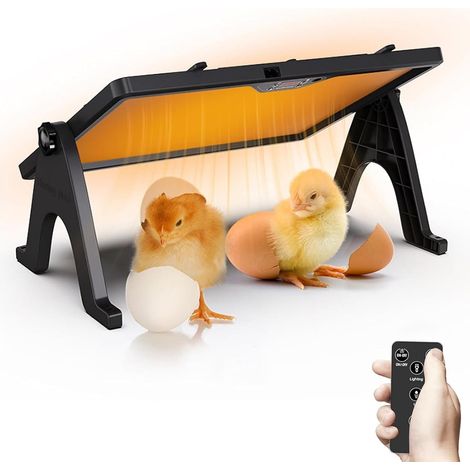Plaque Chauffante Poussin, Angle de Pivotement de 360°, Lampe Panneau Chauffant Poussins avec minuterie (1/5)