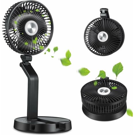 Ventilateur de Table Pliable, Ventilateur de Table Bureau Portable avec Lumière LED, 3 Vitesses & Luminosit é, Ventilateur sur Pied avec Hauteur Réglable, Ultra Léger Ventilateur de Bureau Rech (1/5)