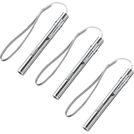 Dreier-Set Mini-LED-Taschenlampen in Stiftform – inklusive USB-Ladekabel – wasserdicht – Edelstahl – mit Clip – ideal für Maschinenwartung und Notbeleuchtung – kompakte Größe – passt problemlos in Gel