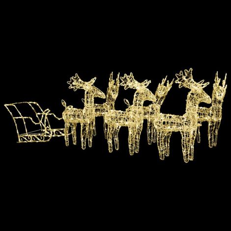Décoration de Noël Rennes et traîneau 320 LED Acrylique (1/5)