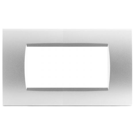 Mapam Placca 4 posti Grigio chiaro compatibile Bticino Living International - ART 8004-04