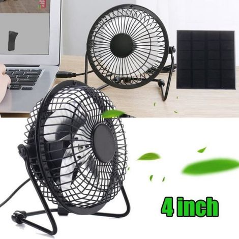 Ventilateur Solaire - Panneau Solaire 5W 6V - Ventilateur USB 4 Pouces - Pour Bureau Voyage Pêche Extérieur - 1 Pièce (1/4)