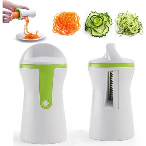 1 coupe-légumes spiraliseur, lame en acier inoxydable, conception ergonomique, compatible courgettes carottes concombres, usage manuel (1/5)