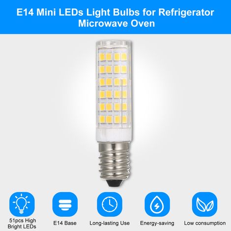 Mini ampoules LED E14, 7W, à usage domestique, lampe à économie d'énergie pour réfrigérateur, four à micro-ondes, hotte (1/5)