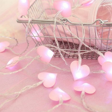 Guirlande lumineuse Led en coton rose clair pour fille,20, décoration pour mariage, fête, saint-valentin, féerique (1/5)