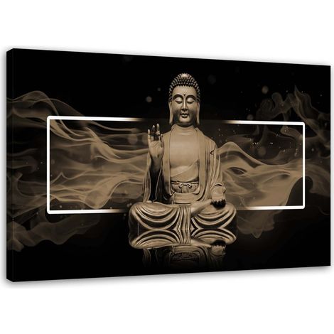 Tableau sur toile Bouddha marron Zen Spa 60x40 (1/5)