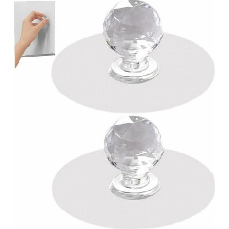 Boutons de tiroir d'armoire Transparents, poignées en Cristal pour Cuisine, fenêtre de Porte, Auto-adhésifs sans perçage,4PCS (1/5)