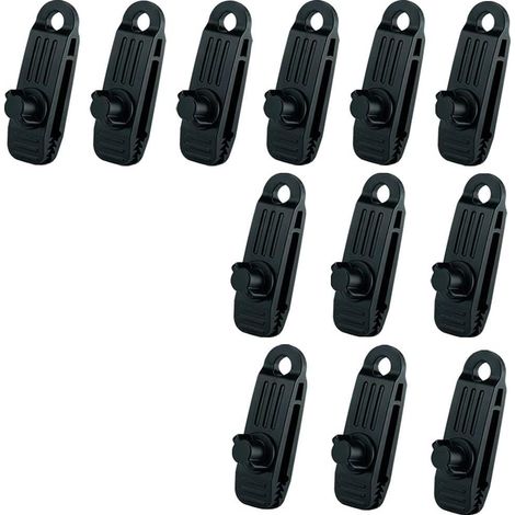 BEBUSINGOTO 12 Pcs Clip de Tente Bâche avec  Pince a oeillet pour bache Camping Accessoires pour Tentes, bache Piscine, Bâches, Auvents, Gazebos Tente- (1/5)