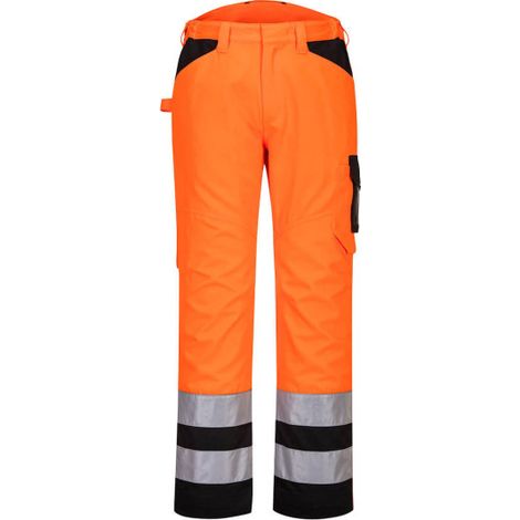 Pantalón de trabajo PW2 Service de de polialgodón bicolor, flúor, cintas PW241 42 pulgadas Naranja/Negro