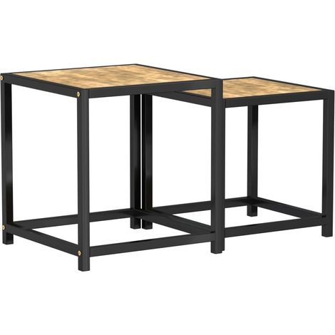 Maison Exclusive - Beistelltische 2 Stk. MDF Schwarz und Gelb