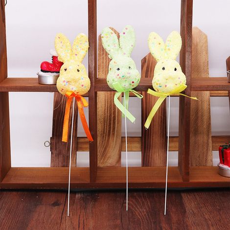 Lapin En Mousse - Décoration De Pâques - Pour Intérieur Extérieur Jardin Tableau Vase - 3 Pièces (1/5)