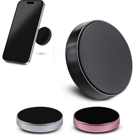 Soporte magnético para teléfono de coche - soporte para teléfono de coche con almohadilla de silicona (negro) (1/5)