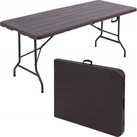 MESA DE JARDÍN CATERING MALETA TURÍSTICA PLEGABLE EXTENSIBLE 180 cm (1/5)