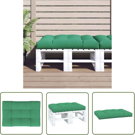 vidaXL Coussin de palette vert 120x80x12 cm tissu (1/5)