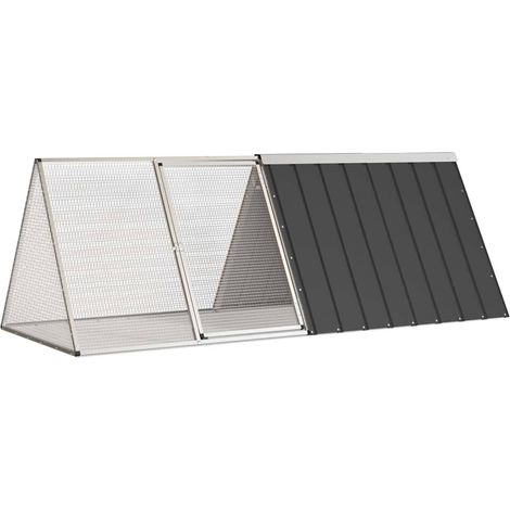 vidaXL Jaula de conejos acero galvanizado antracita 201,5x80,5x71 cm (1/5)