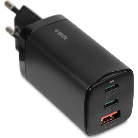 iBOX C-65 Negro, cargador universal GaN 65W