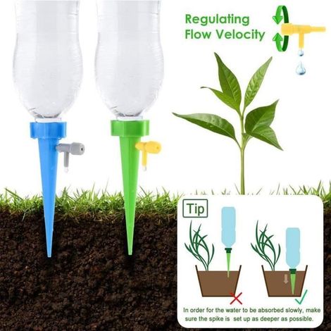 Lot de 20 pics d'arrosage automatique pour plantes - Système d'irrigation goutte à goutte pour jardin, maison, intérieur, extérieur (1/3)
