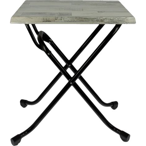 Table pliable 60x60cm plateau stratifié moulé modèle TABLE WHITE DREAM pied Biarritz