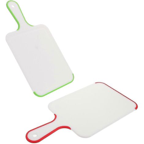 Planche à découper en plastique, double face avec poignée de transport, idéale pour la cuisine, le camping et les barbecues - Lot de 2 (1/5)