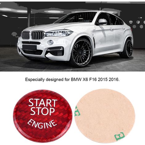 Bouton Démarrage Moteur Carbone Rouge Protection Commutateur Stop Start pour BMW Série 1-7 X1 X3 X4 X5 X6 (1/5)
