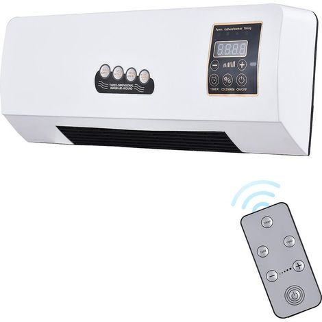 Chauffage soufflant électrique combiné 1800 W, fonction 2 en 1 avec minuterie, fixation murale – Blanc (version Royaume-Uni) (1/5)