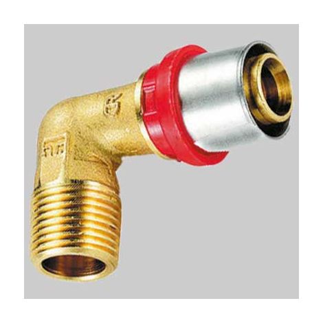 RACCORDO CURVO MASCHIO A PRESSARE TIEMME  16 x 1/2     TIEMME