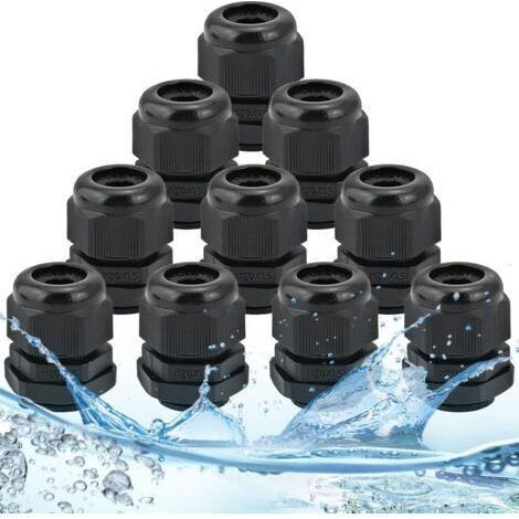 10Pcs Cable Glands IP68 Waterproof Cable Connectors Nylon Cable Glands M20 x 15 Glands 6-12mm Locknut Cable Gland for Home/Garden/Outdoor Lighting Cable (1/4)