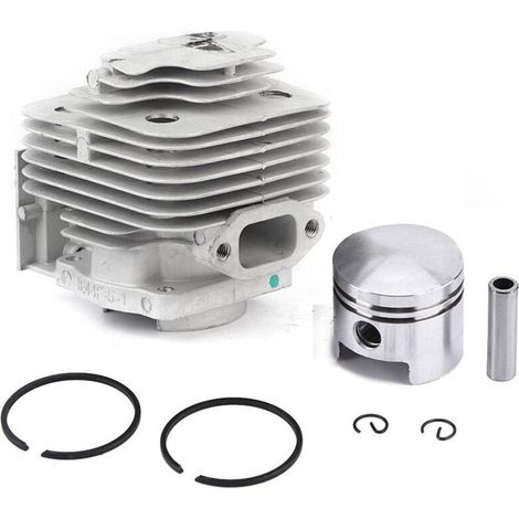 TOPINCN Jeu de Cylindres Kit de Piston 44mm Pièces de Moteur en Alliage D'aluminium Kit de Goupille de Joint de Piston de Cylindre de Remplacement pour Débroussailleuse TL52 BG520