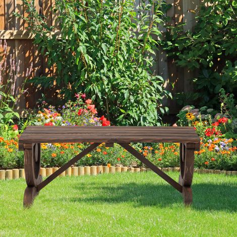 Asiento jardín madera exterior resistente al agua marrón HAVRYA (1/4)