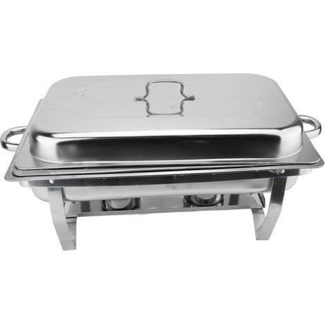Buffet en acier inoxydable, avec couvercle et support de fixation pour restaurant et maison (1/4)