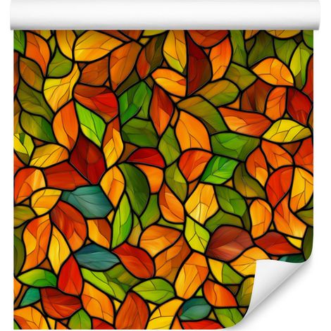 Buntglas-Tapete Gold, Gelb, Orange und Ocker 50x1000 cm (1/5)
