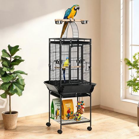 Cage pour oiseaux gri en oţel 62,5 x 62,5 x 156 cm (1/5)