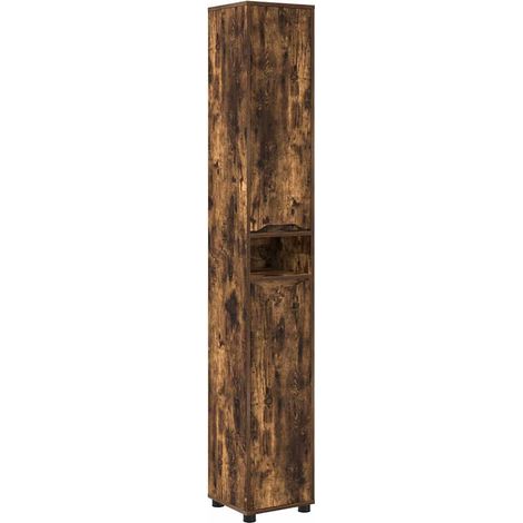Mobile da Bagno con lo scaffale Rovere fumé 30,5 x 30 x 195 cm vidaXL