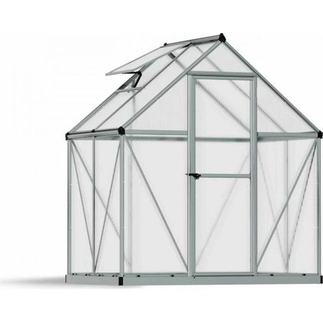 Greenhouse Mythos 6X4 - Polycarbonate - L126 x W185 x H208 - Silver