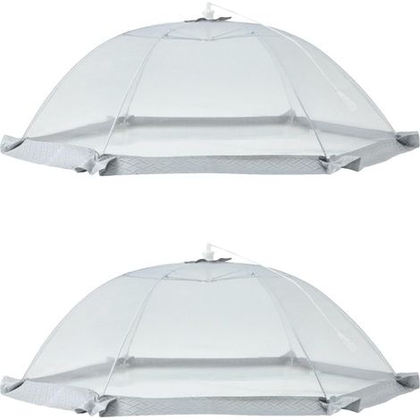 2 Pièces Cloche Alimentaire, Maille Acier Polyester, Pliable 60cm, Anti Insectes Mouches, Pour Pique-Nique Camping Fête (1/5)