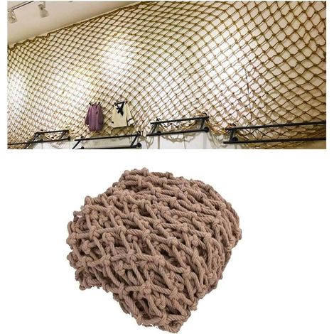 Filet de Corde de Chanvre, Filet de Protection, Filet de Corde Chanvre, Clôture Extérieur, Sécurité Enfants Filet Anti-chute Balcon D'escalier, Filet de Séparation Décoratif(Size:17m(322ft)) (1/5)
