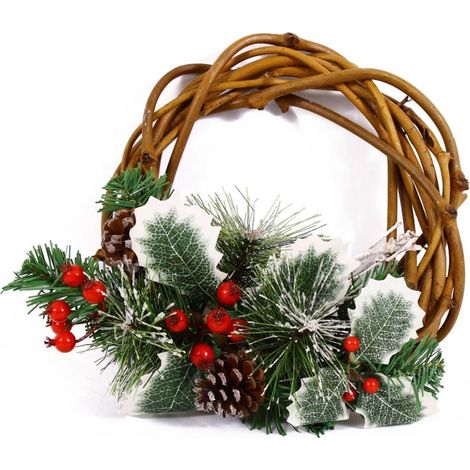 Décoration de Noël couronne, diam. 25x7 cm (lot de 3)