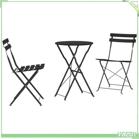 Ensemble bistro pliant 3 pcs - FAFEICY - 42002972 - Anthracite - Acier - Pliable (1/5)