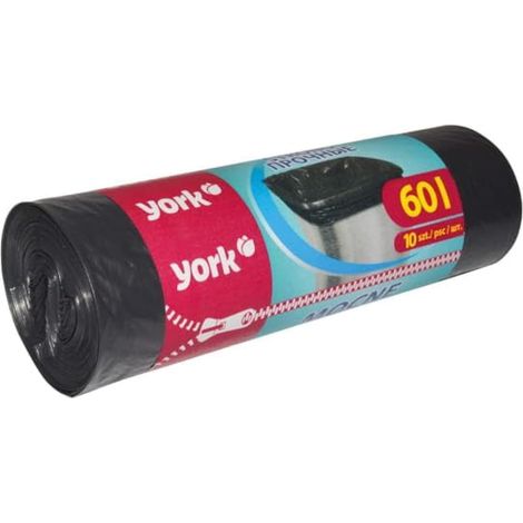 Sacs Poubelle 60 L - Lot de 10 - LDPE Renforcé Noir - Anti-Fuites - Cuisine Jardin Bureau (1/5)