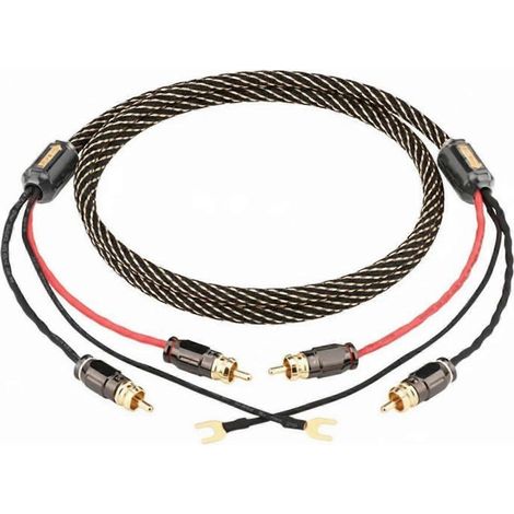 Câble phono haute fidélité avec fil de terre pour platine vinyle et son haute fidélité (1/5)