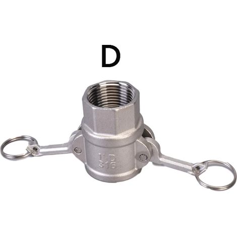 Adaptateur de raccord Camlock à came en acier inoxydable 304 (D-1/2") pour pompes à tuyau, raccord rapide MPT/FPT à barbes. (1/5)