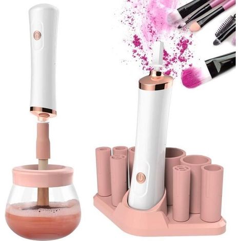 Leytn® Nettoyant et séchoir de pinceaux de maquillage électrique pour un nettoyage rapide et efficace (1/4)
