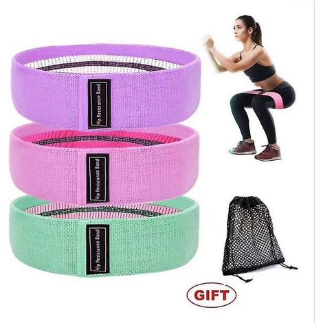 lot De 3 Bande Elastique Musculation En Tissu, Bande Elastique Fitness 3 Niveaux De Force, Elastique Sport Pour Le Yoga/pilates/fitness/squats/pon (1/5)