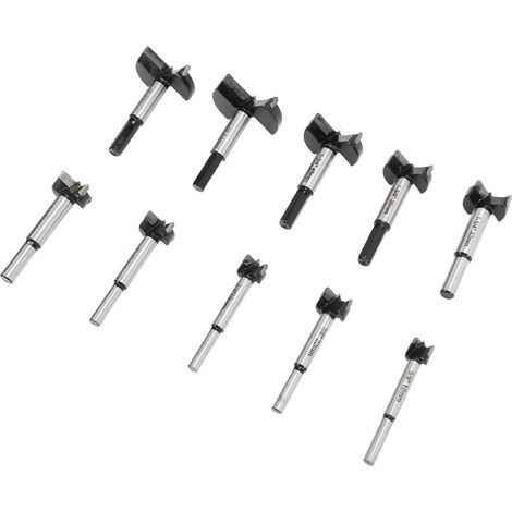 10-teiliges Holzbearbeitungs-Lochbohrer-Set aus Hartmetall, präzise Positionierung, gebogener Forstnerbohrer für Faserplatten und Kunststoff (1/5)